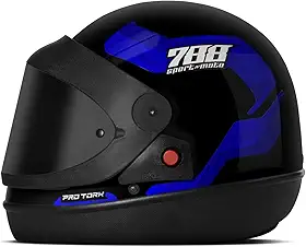CAPACETE FECHADO PRO TORK SPORT MOTO 788 AZUL TAM. 60 VIS. FUMÊ
