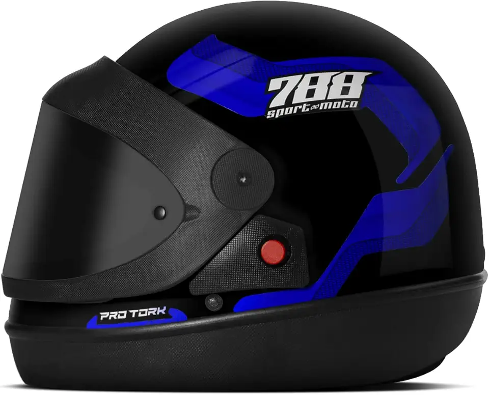 CAPACETE FECHADO PRO TORK SPORT MOTO 788 AZUL TAM. 56 VIS. FUMÊ