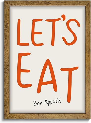 Let's Eat Prints - Arte de pared enmarcado para cocina, impresión abstracta, impresión de buen provecho, póster de cocina, decoración de pared de