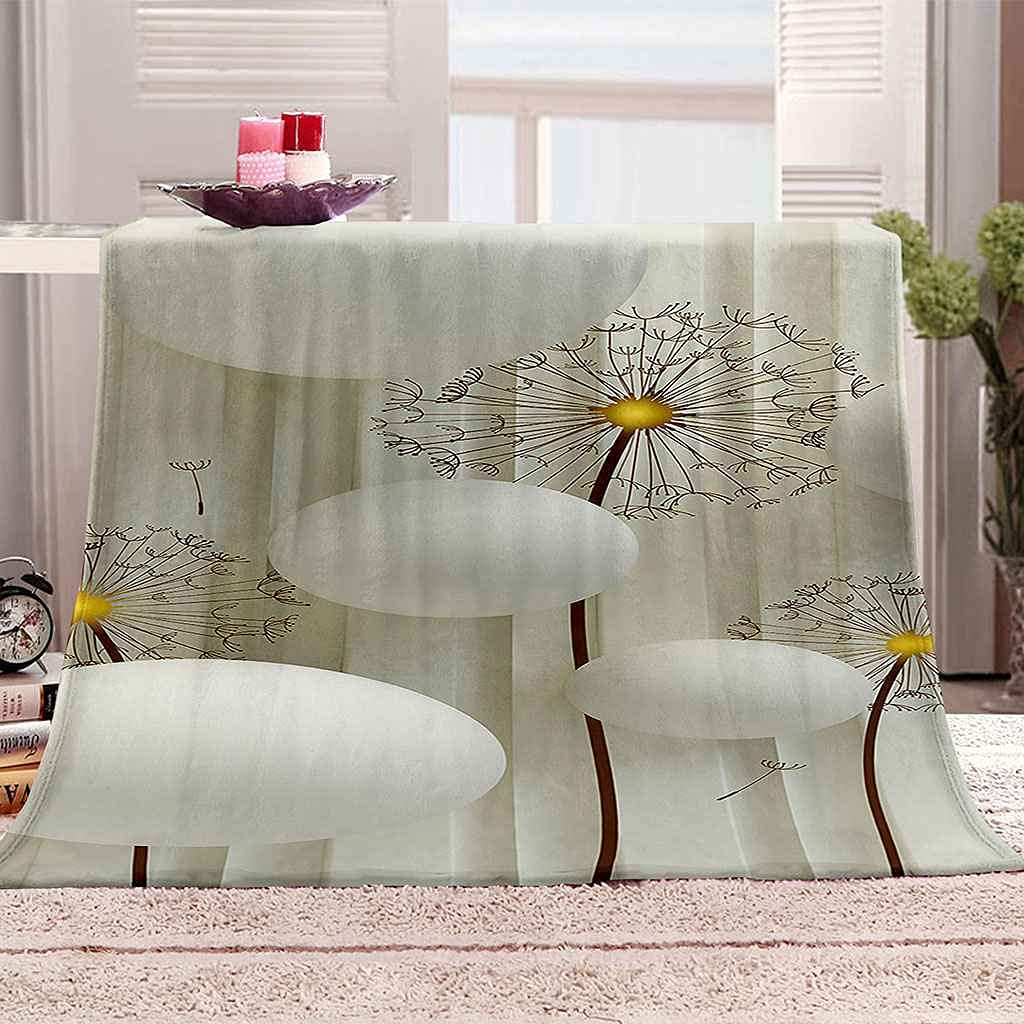 Couverture Polaire Flanelle pour Canapé et Lit Plaid Boule Blanche 3D