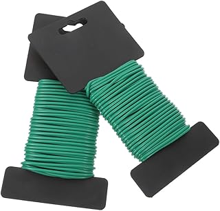 Soft Garden Plant Ties for Outdoor and Indoor Gardening, 2 Rolls 10m Green TPR-Coated Flexible Twist Wire for Plant Support and Training Climbing Roses Tomatoes