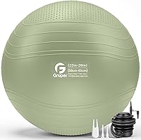 Vista 12 de Gruper Yoga Ball, Extra Thick Non Slip Exercise Ball for Workout, Birthing, Balance, Stability, Pregnancy, 4 Sizes Anti Burst Chair for Home and