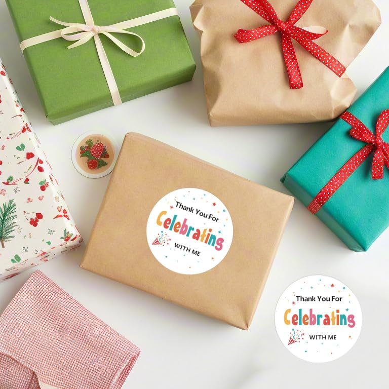 120 Pcs Thank You Stickers, 2 Inch Thank You for Celebrating with Me Stickers, Party Favors Labels for Wedding, Birthday, Anniversaries, Envelope Seals (Stars) - Image 6