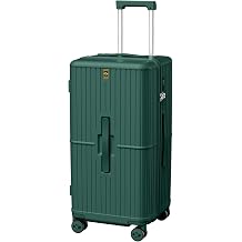 26 Inch Medium Checked Luggage, PC Hardshell Trunk Luggage, Green