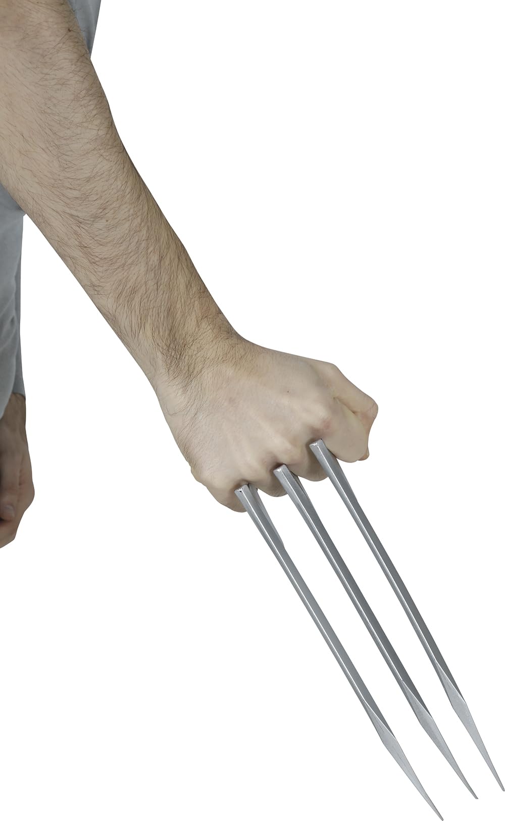 FIESTAS GUIRCA | Fake Superhero Claw (25 cm) – Costume Accessory for Ninja, Villain, Mutant, Hero, Cosplay, Halloween, Carnival – Adult Child – Grey