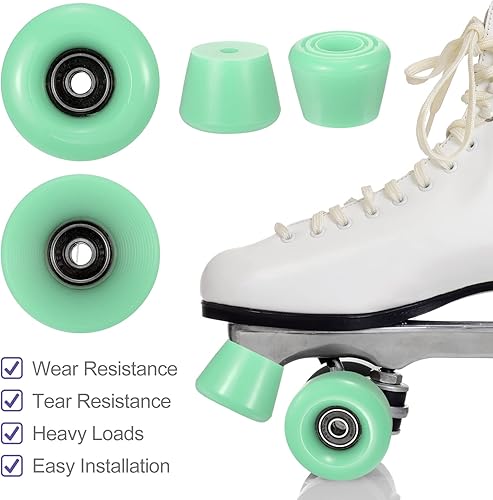 Miniatura 6 de PATIKIL Paquete de 8 ruedas de patinaje de 2.283 in x 1.260 in con rodamiento ABEC-9, ruedas de patinaje de poliuretano 82A y 2 topes de dedos para