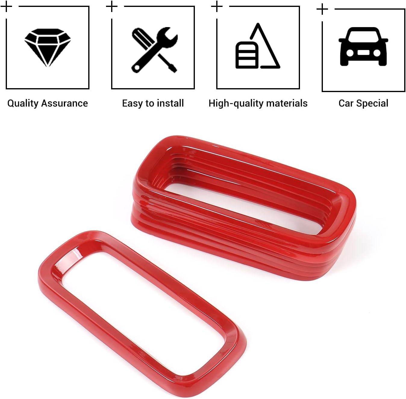 JeCar Front Grill Grille Inserts for 2016-2018 Jeep Renegade Unlimited ABS Red (Pack of 7)