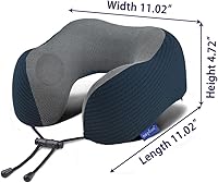 Vista 5 de napfun Almohada cervical para viajar, almohada cervical de viaje mejorada para avión, almohada de viaje de espuma viscoelástica 100% pura