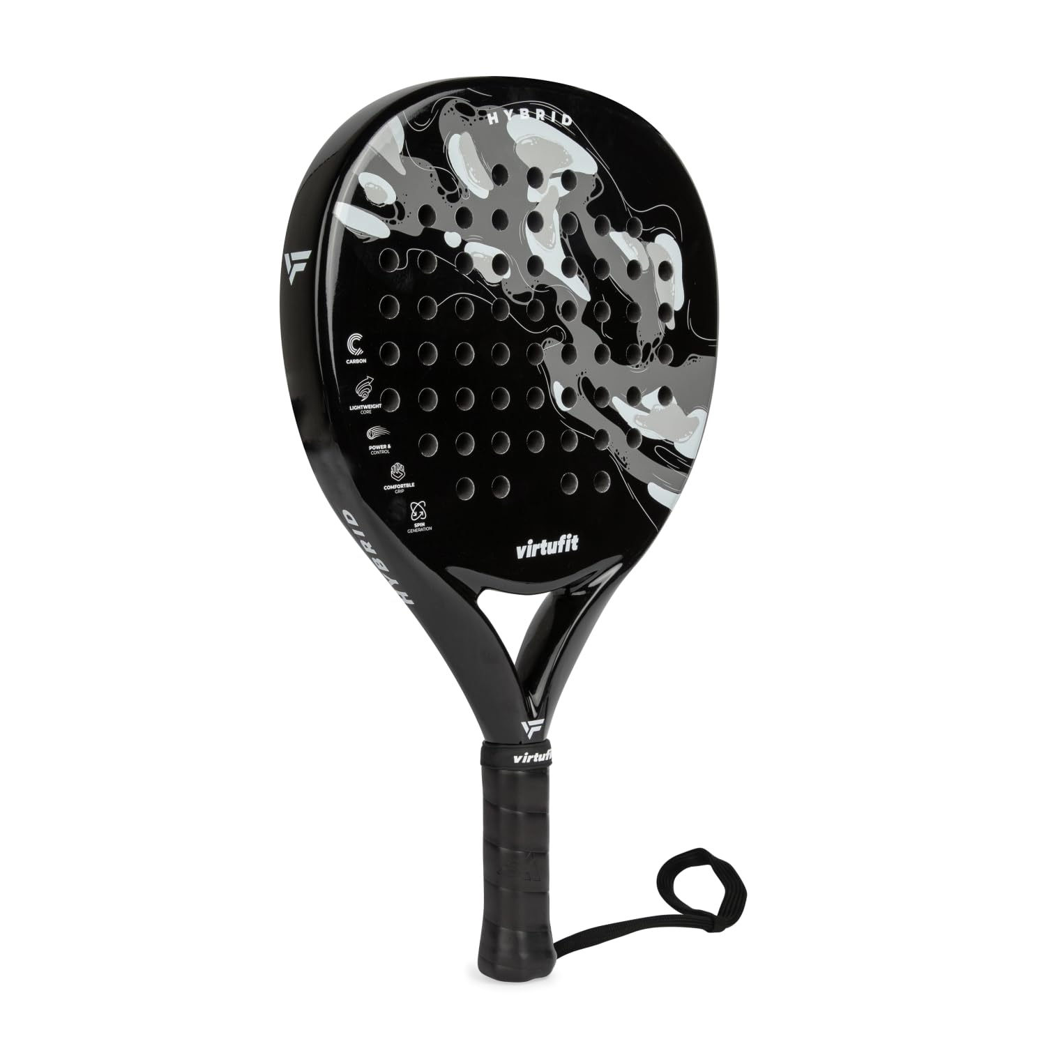 VirtuFit Raquette de padel hybride - Noir - Gris