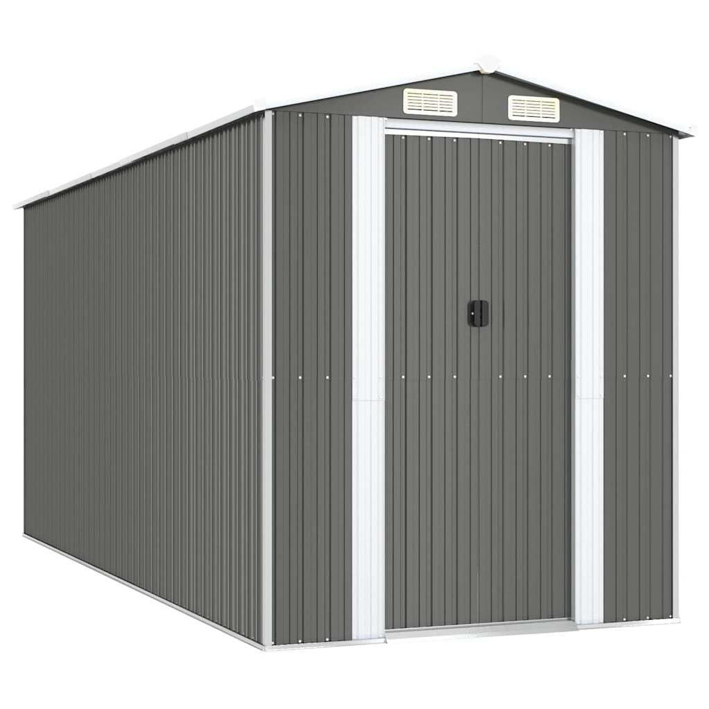 Générique Abri de Jardin Gris Clair 192x440x223 cm Acier galvanisé,Maison & Jardin,Pelouses & Jardins,Vie en extérieur,Structures extérieures,Cabanes & abris de Jardin,3147441