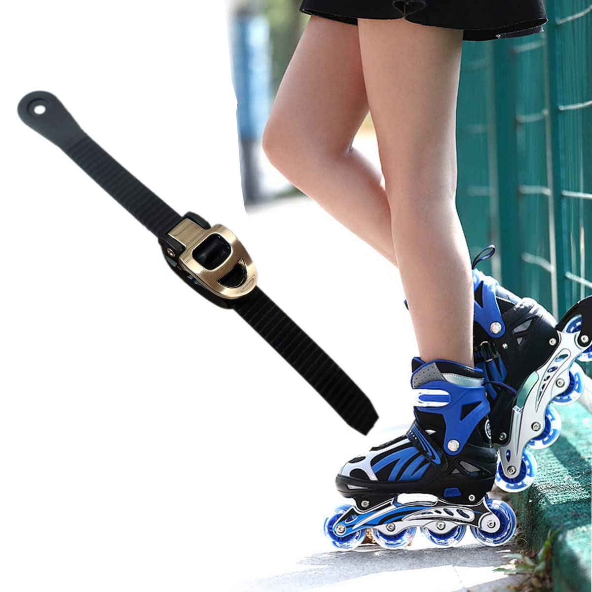 2 sets inline skate-riemgesp met bevestigingsclips, schroeven en moeren