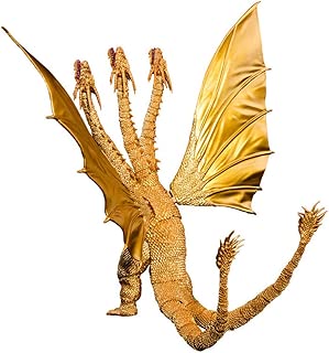 eoos Anime Movie SHM Godzilla Monster King Ghidorah Movable Joint Action Figure PVC The Model Box Toy (Gold) - coolthings.us