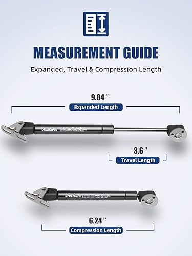Miniatura 2 de OTUAYAUTO Soporte de gas de 10 pulgadas, soporte de elevación universal de 100 N22.5 libras, para tapa de caja de herramientas de camioneta,