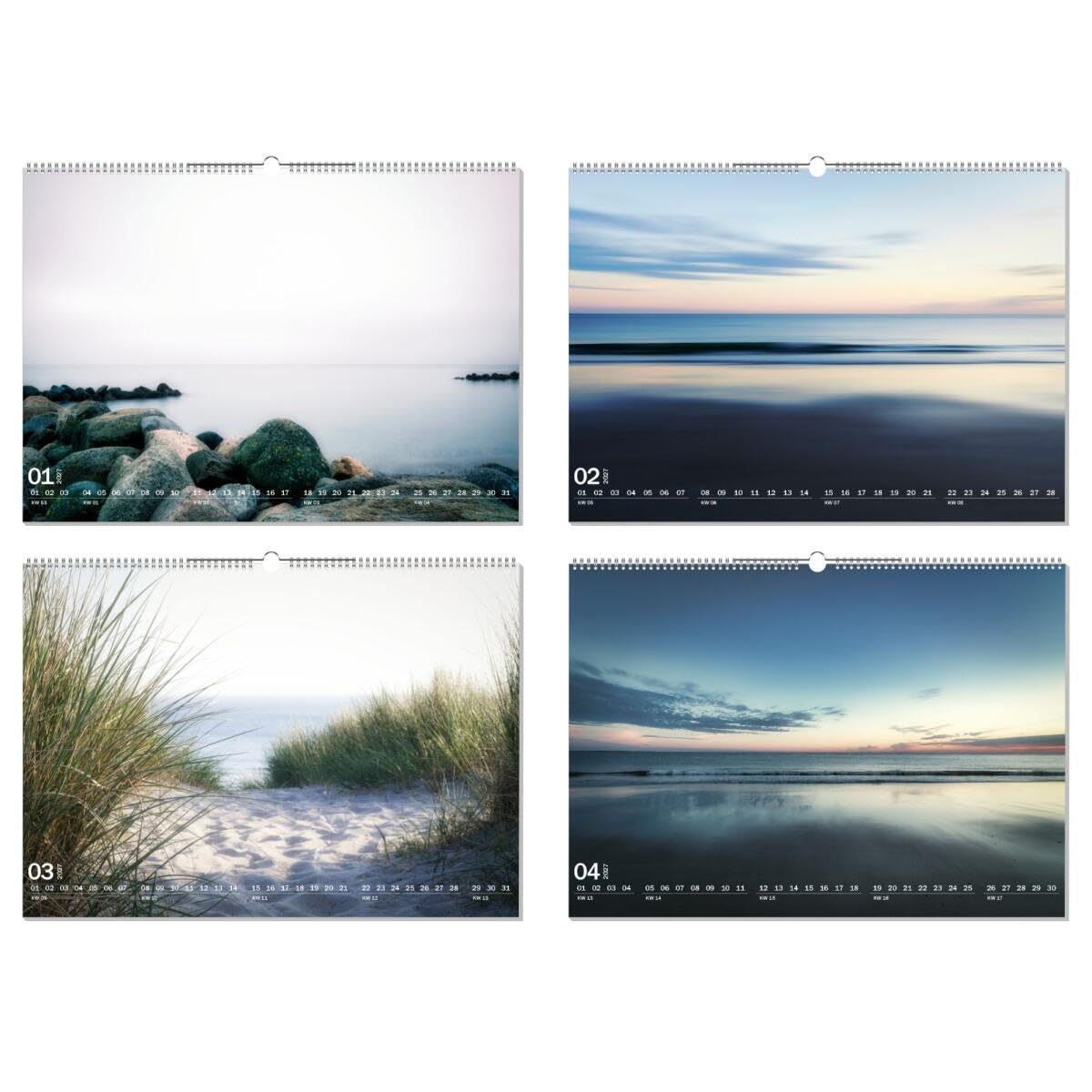 artboxONE Kalender 2027 Strandlandschaft Wandkalender A2 2027 Reise/Strand und Meer
