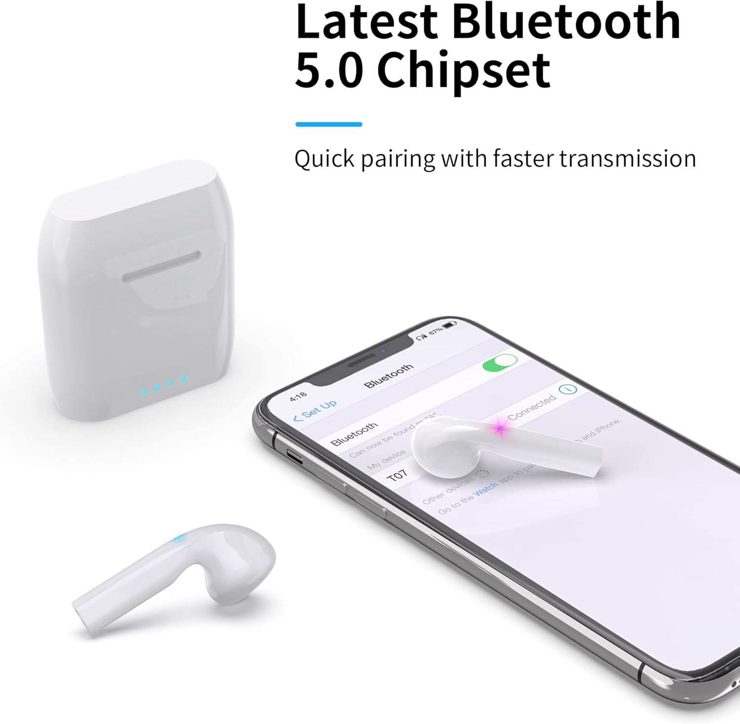 Discount 70% AMAFACE Wireless Earbuds, White Bluetooth Earbuds, True Wireless Earphone Noise Reduction, Touch Control, 30 hrs Playtime, Single Twin Earsets, in-Ear Built-in Mic IPX5 Waterproof Sports Headset