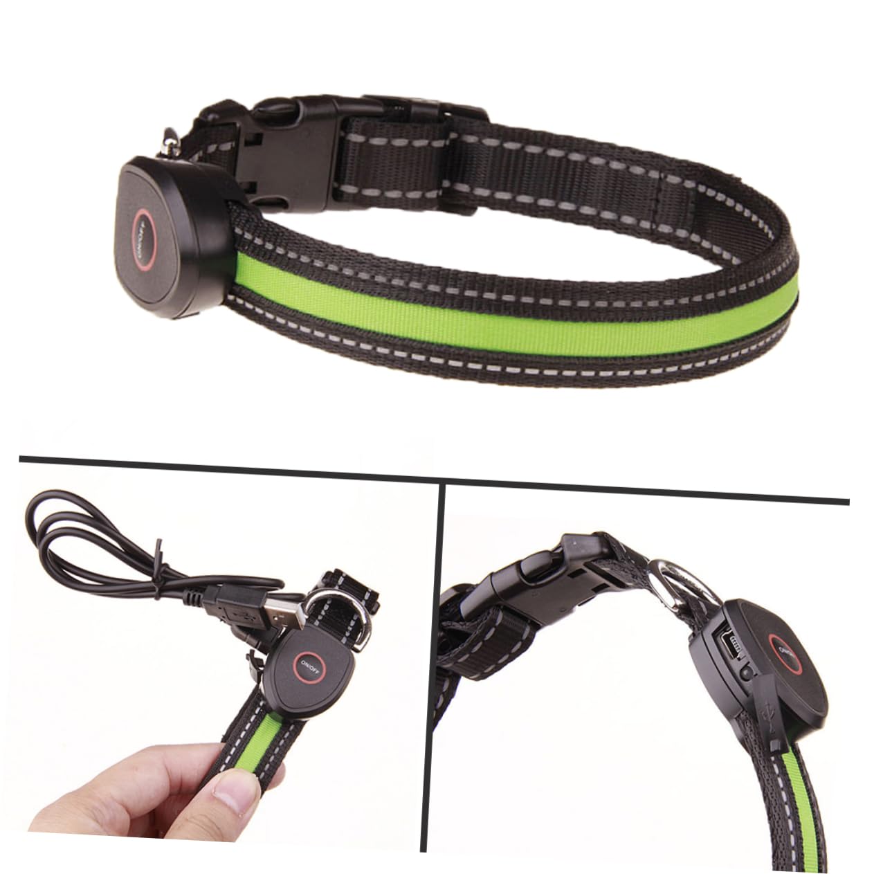 Didiseaon 3 Pz Collane Collana Collare Lampeggiante Per Animali Domestici Collare Per Cani Collare Per Animali Domestici Colletto Illuminato Anello Della Catena Addebitabile