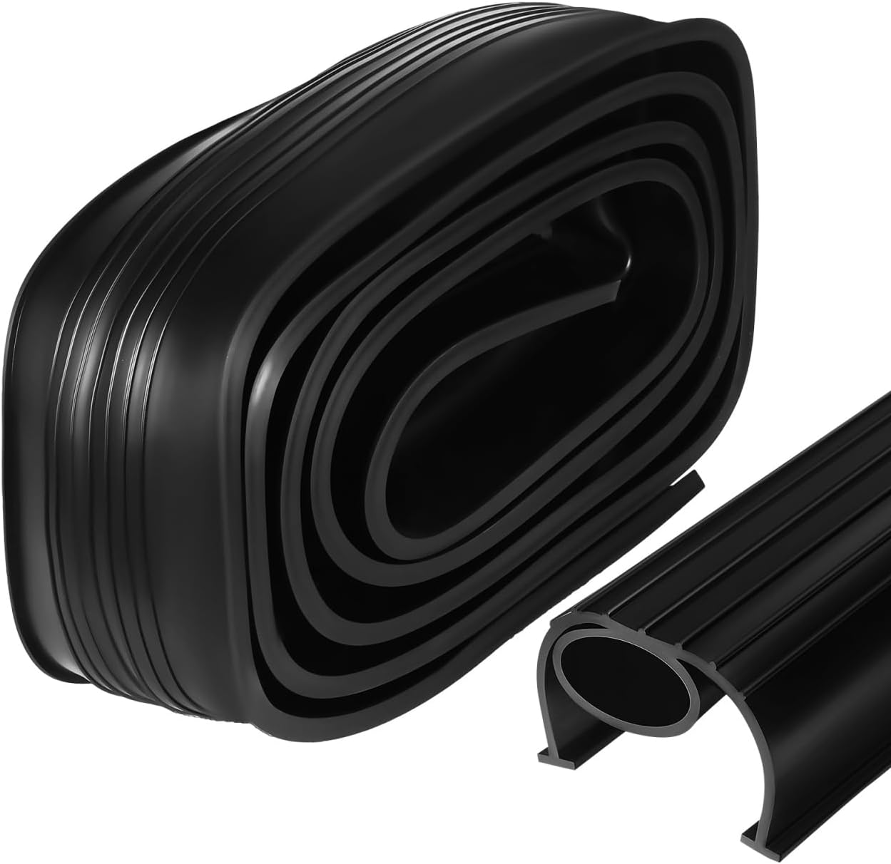 Hemobllo 10ft Garage Door Bottom Seal - Heavy Duty EPDM Rubber Weatherproofing Strip for Flood Protection & Pest Barrier - Universal Garage Door Weather Stripping Replacement - Black