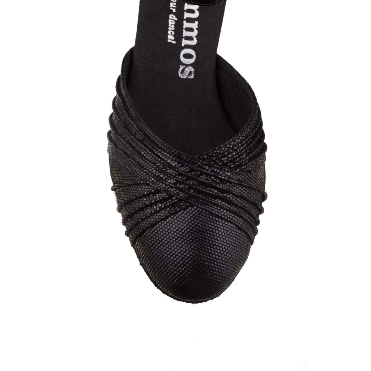 Rummos Damskie buty do tańca R346 061 - skóra czarna - regularna szerokość - 4 cm 40 Kubański obcas - Wyprodukowano w Portugalii