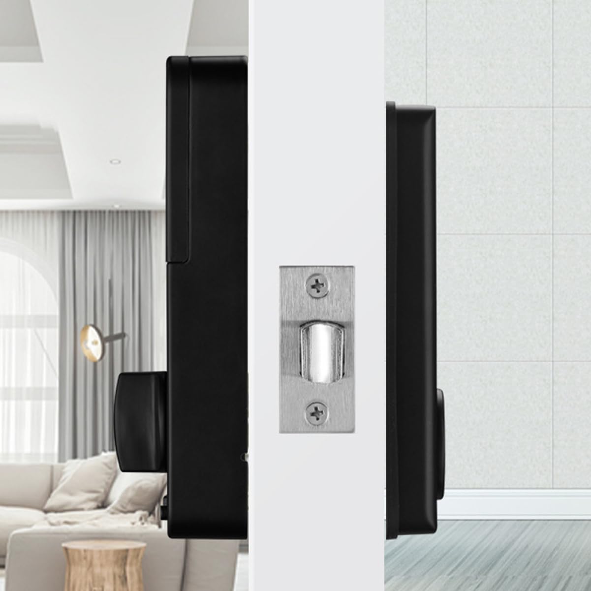 VILLCASE Fingerprint Door Lock Keypad Electronic Lock for Wooden Doors Touchscreen for Home and Office Easy Installation