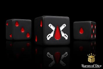 Chain Blades Dice - Matte Black x25 Dice/Round Corner
