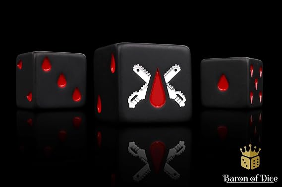 Chain Blades Dice - Matte Black x25 Dice/Round Corner