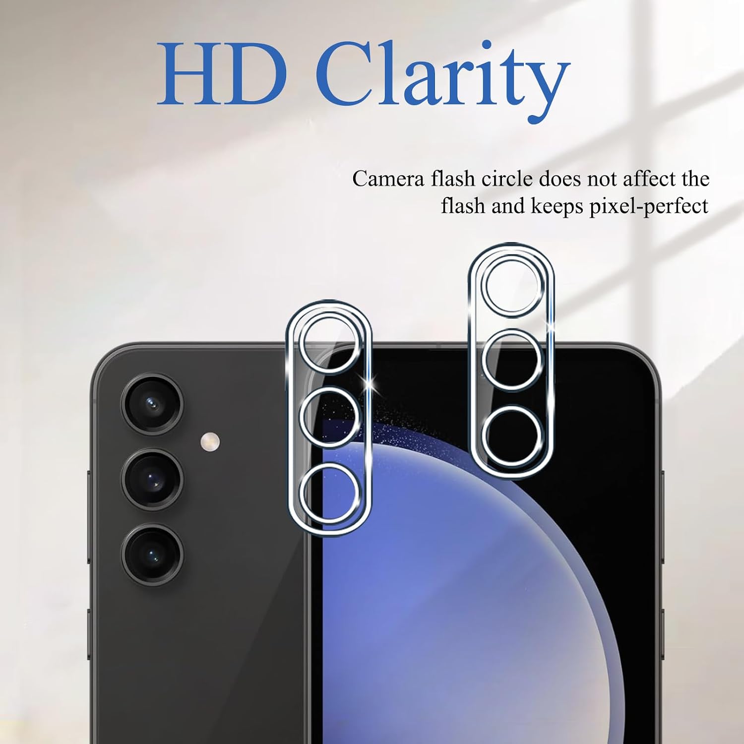【3+3 PACK】 Designed for Samsung Galaxy S23FE Screen Protector and Camera Lens Protector, 9H Hardness, Galaxy S23FE Tempered Glass cell Phone Film HD Clear
