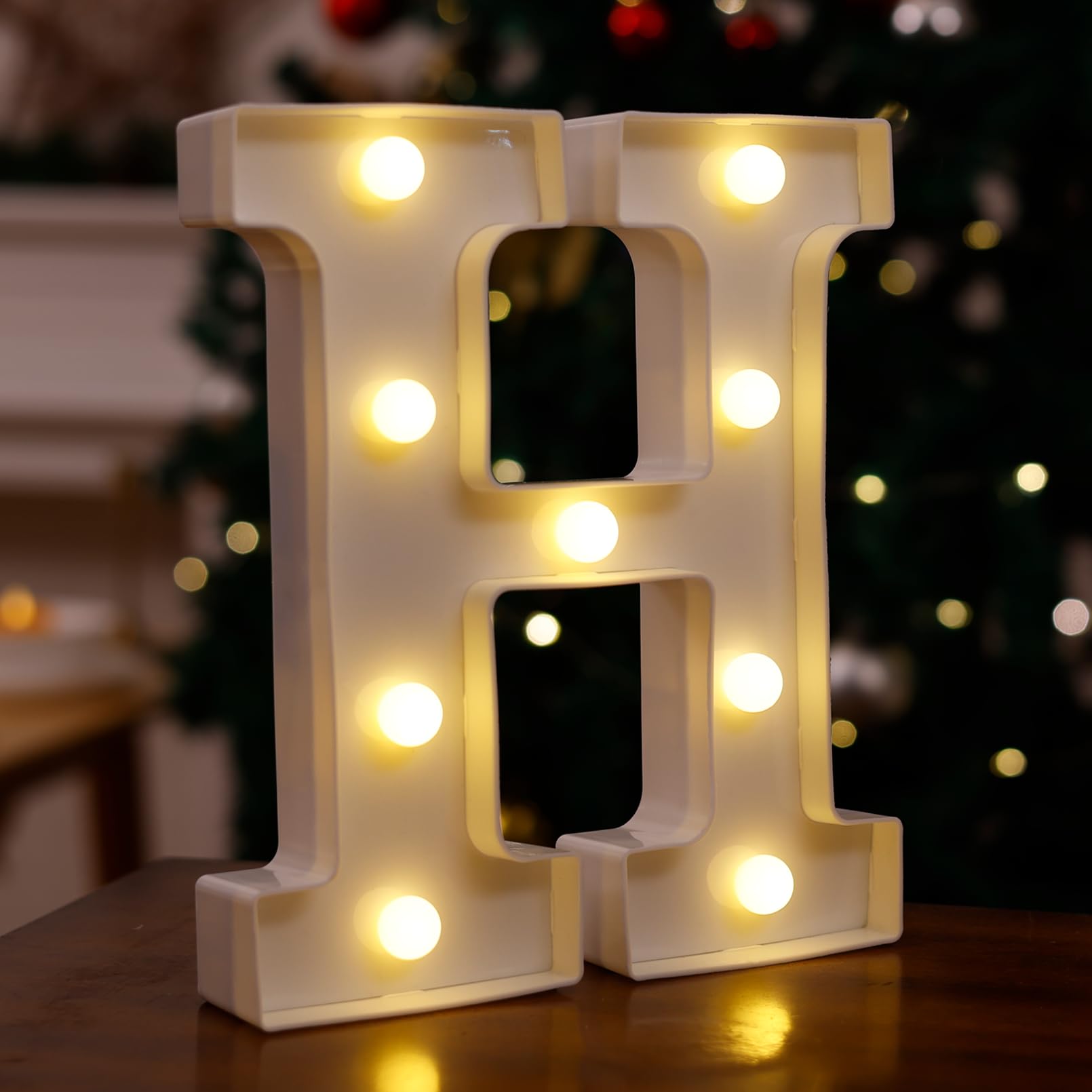 LED Marquee Sign Light Up Letters, Alphabet Light Up Letters Sign, Battery Powered LED Letter Lights for Night Light, Wedding, Birthday, Party, Christmas or Home Decor (Letter H)