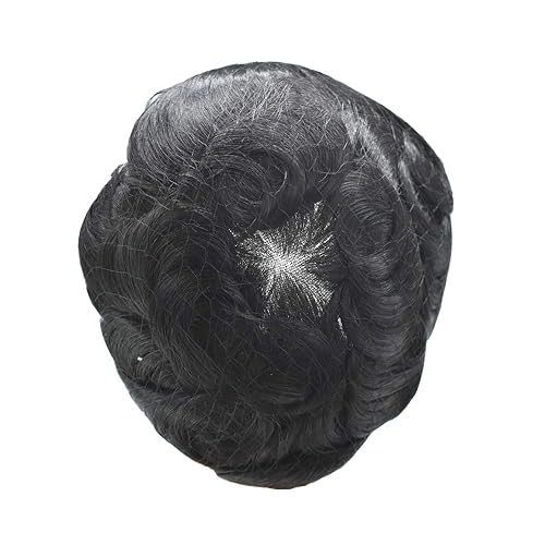 Vista 27 de Mens Toupee Hair Piece Human Hair Replacement System For Men Soft French Lace Men Hair System Hairpieces For Men Toupee For Men Protesis Capilar