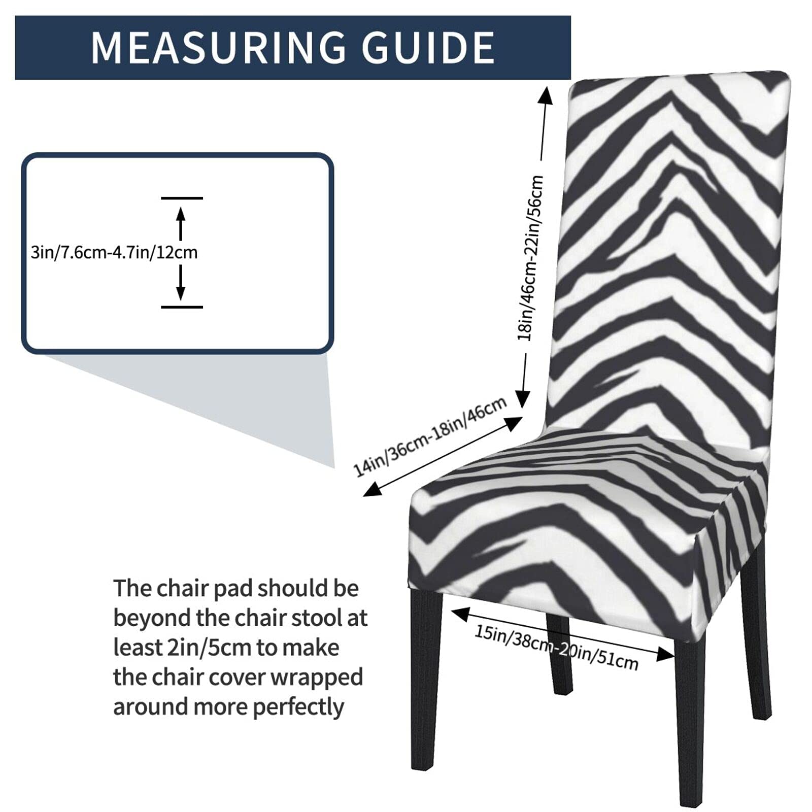 WZYWHJ Stuhlbezug Zebramuster - Abnehmbar Für Esszimmerstühle