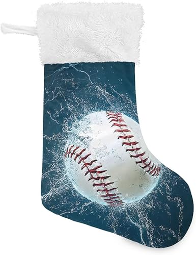 Miniatura 8 de xigua Paquete de 2 medias de Navidad, diseño abstracto de mármol verde menta, medias de Navidad, decoración de chimenea, adorno colgante de 17.7