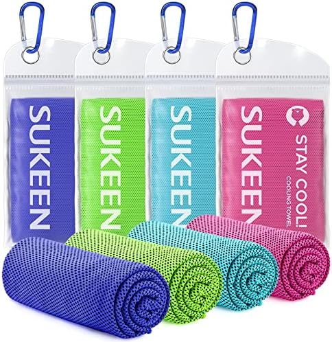 Cooling Towel, 2 Pack Soft Breathable Cool Towels, Microfibre Sweat Towels ( 100x30cm), Quick Dry Gym Towel, Ice Towel For Work Out Sports Travel (Blue/Purple