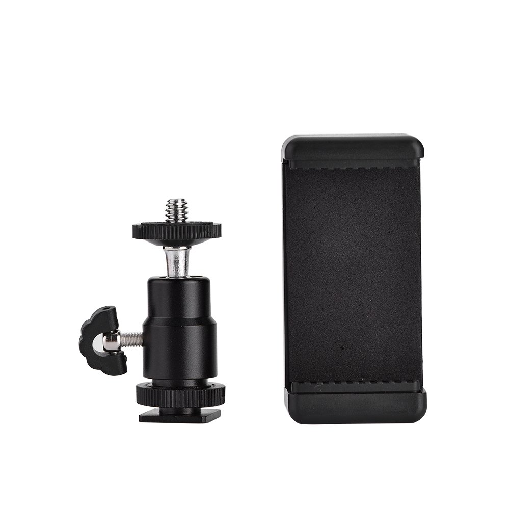 Phone Bracket Holder Clip Tripod Mount Adapter with 360 Head for