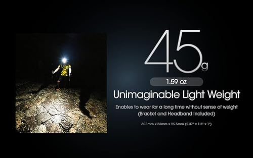 Miniatura 5 de Nitecore NU25 - Linterna frontal ultraligera de 400 UL, 400 lúmenes USB-C recargable con organizador Lumentac para embalaje trasero, campamento y
