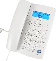 Vista 1 de Sangyn Teléfono con cable para el hogar/oficina/hotel, teléfono fijo con altavoz, identificación de llamadas, redireccionamiento, luz indicadora