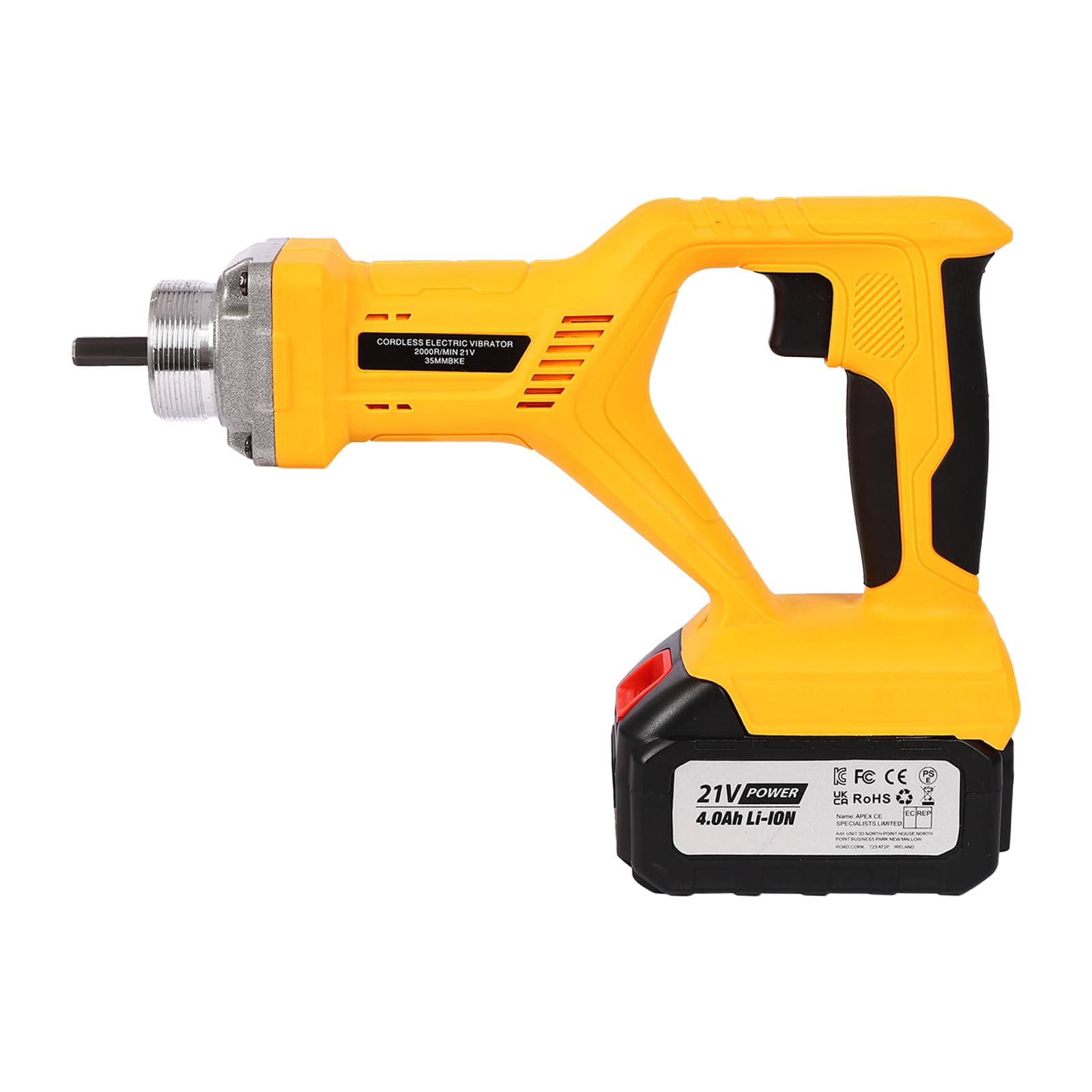Strumento elettrico per calcestruzzo, cemento, 21 V, vibratore per bottiglie, 2000 giri/min, lunghezza 1,5 m