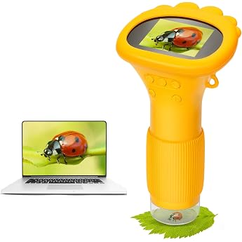 Kinder-Mikroskop, 5,1 cm IPS-Bildschirm, 1000-fach, tragbares Mikroskop f&uuml;r Kinder, Foto- und Videokamera, Weihnachtsgeburtst
