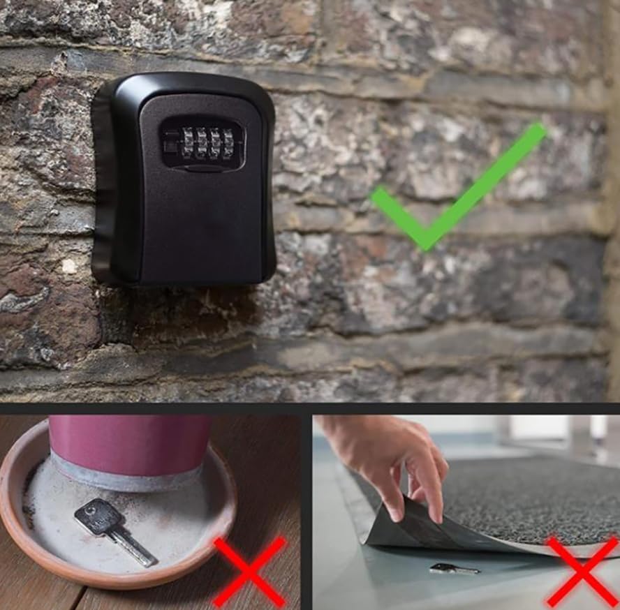Cassaforte con combinazione a 4 cifre, cassaforte password di sicurezza reimpostabile, portachiavi resistente alle intemperie(Grün)