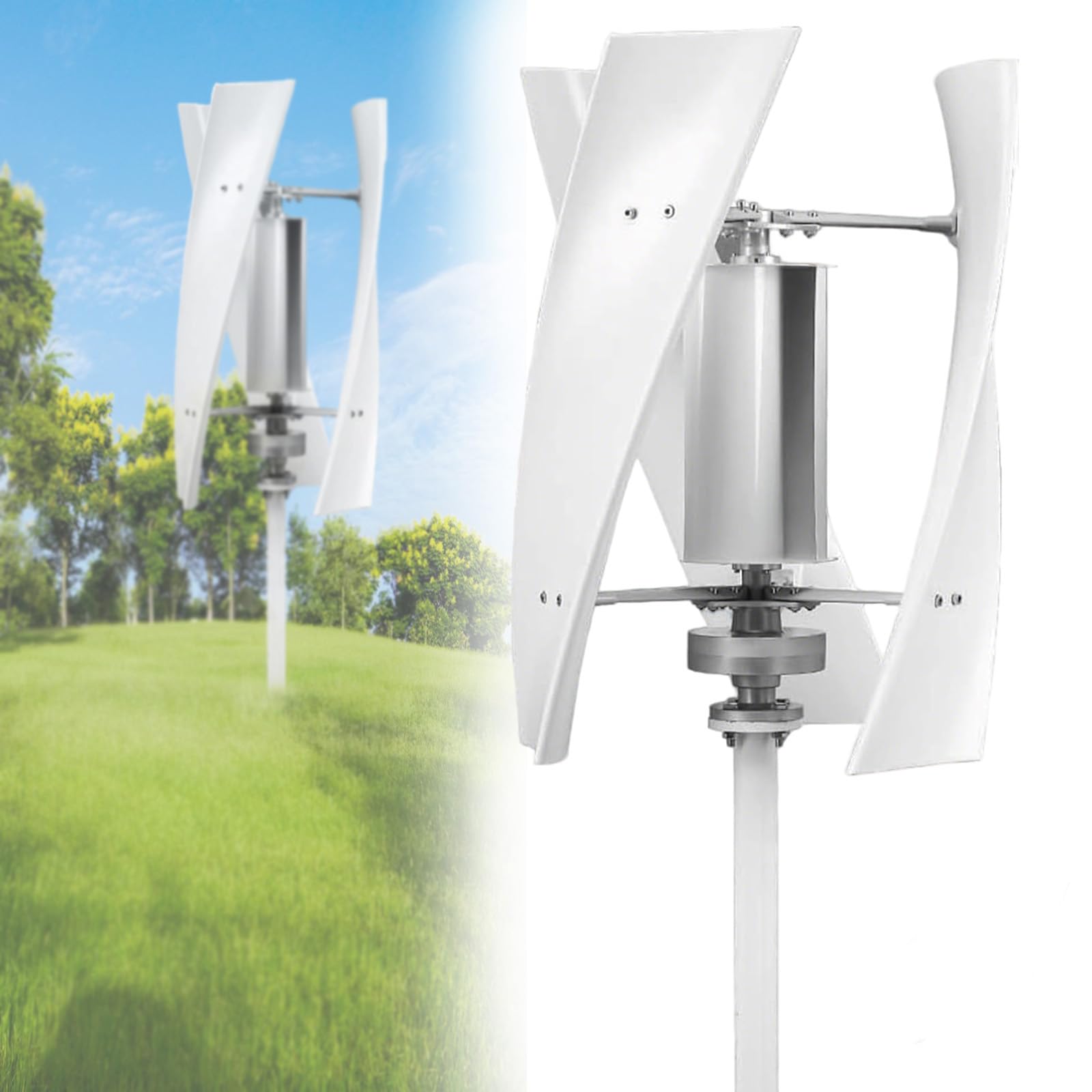 SOTIKARERY 300W Garden Wind Turbines Generator Kit, Portable Wind Turbine Generator Kit with 3 Blade/Controller for Marine RV Home Industrial Energy 48v