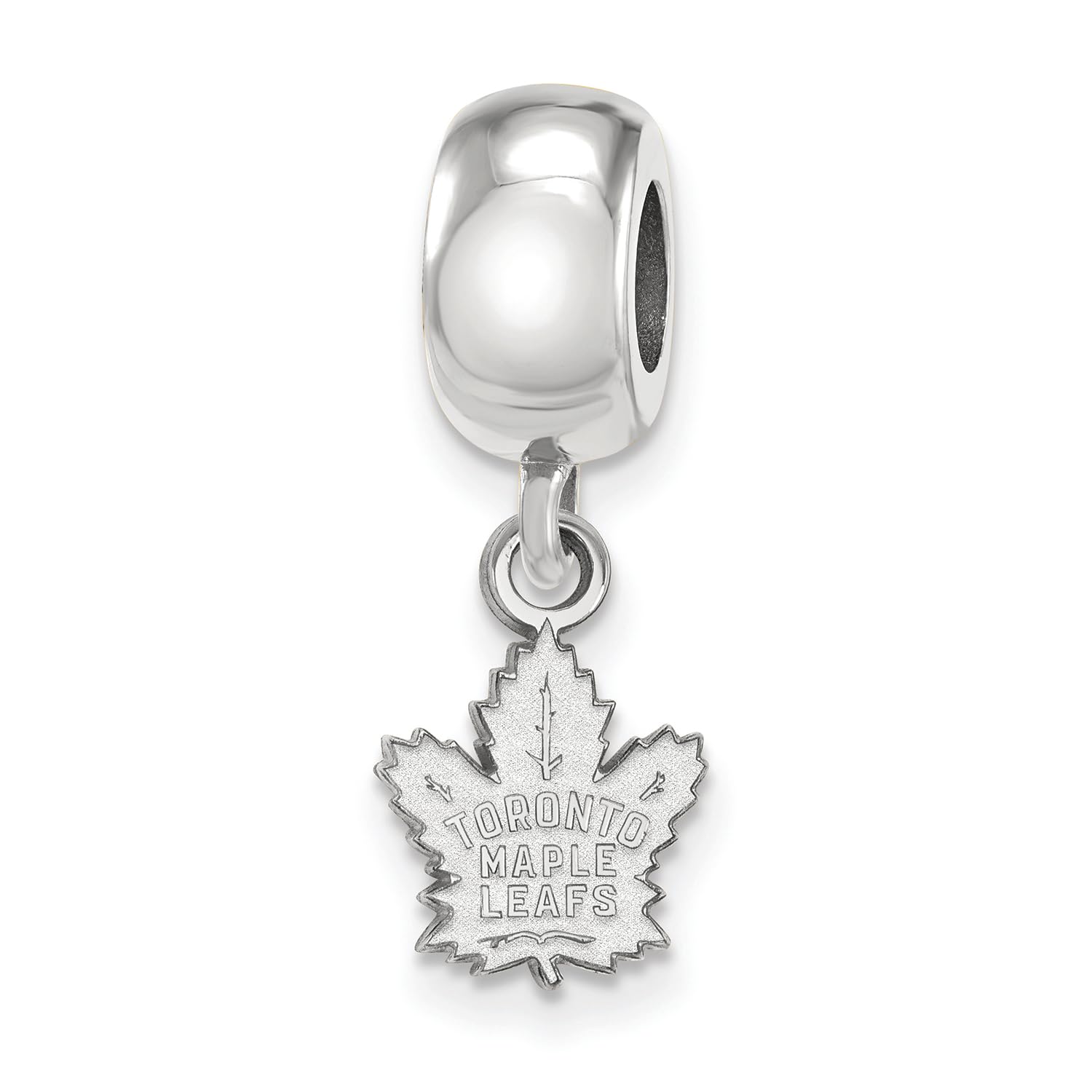 Toronto Maple Leafs Bead Charm Extra Small (3/8 Inch) Dangle (Sterling Silver)