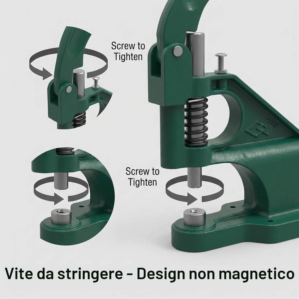 QWORK® Occhiellatrice con 3 Matrici e 1500 Occhielli (6/10/12mm) per Striscioni/Insegne/Tende da Sole/Poster/Tende, Grommet Eyelet Punch Kit