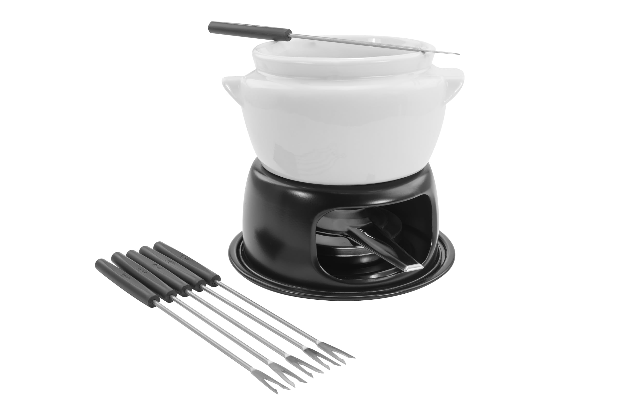 Aparelho para Fondue Provence Ceramica Rechaud Preto 11 Peças Forma Utilidades