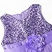JerrisApparel Little Girls' Sequin Mesh Flower Ball Gown Party Dress Tulle Prom (8, Purple)