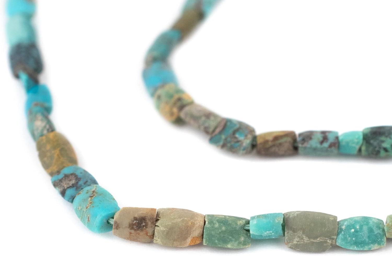 The Bead Chest Flat Green Aqua Afghan Turquoise Beads 4mm Afghanistan Gemstone 16 Inch Strand