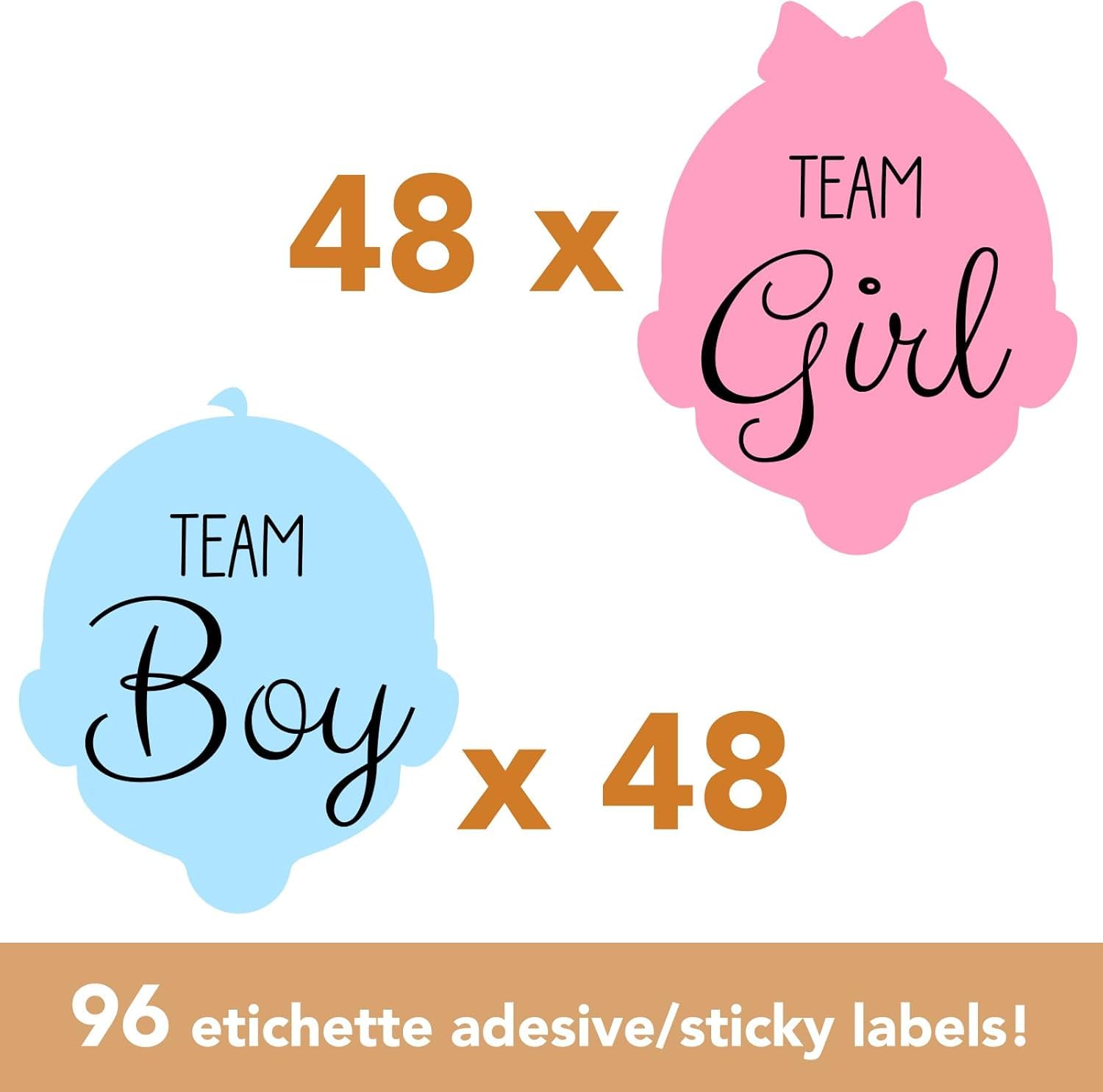Gender Reveal Party Stickers, Baby Shower Boy or Girl Decorations, Baby Shower Gadgets Original Ideas - Image 2