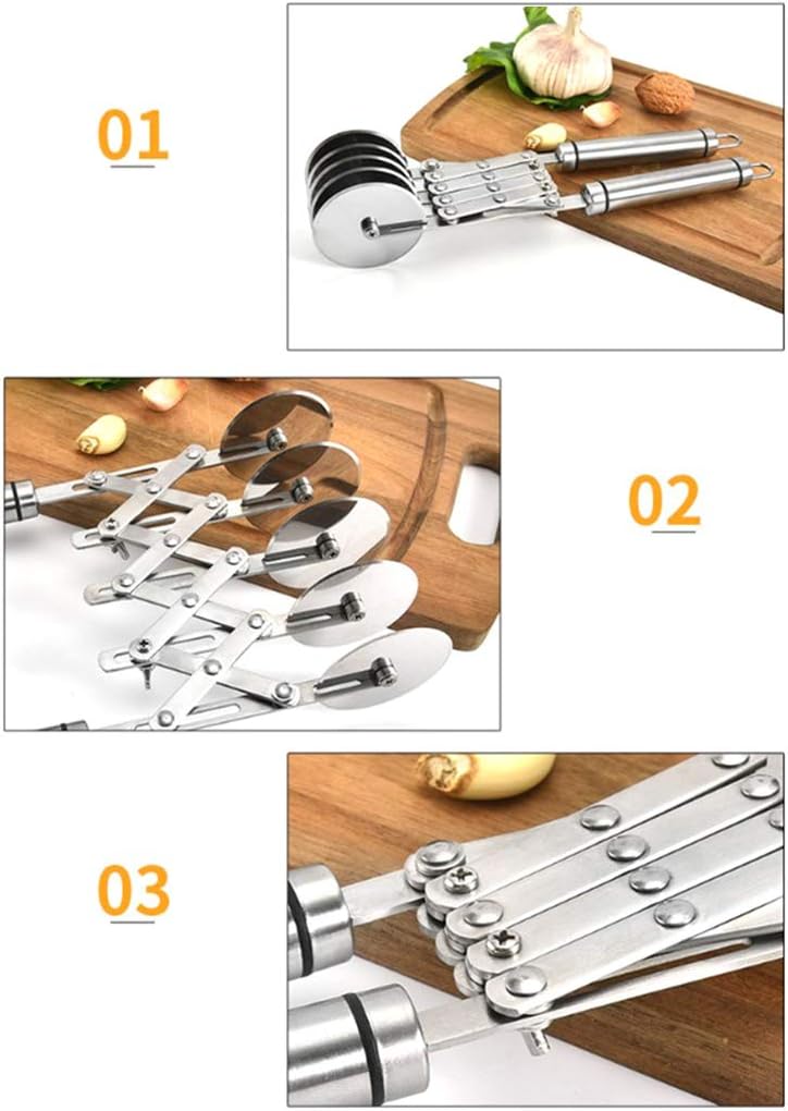 5-wheel Knife Spaghetti And Slicer Stainless Steel Pizza Slicer Multiple Pasta Roller Cutter Tools