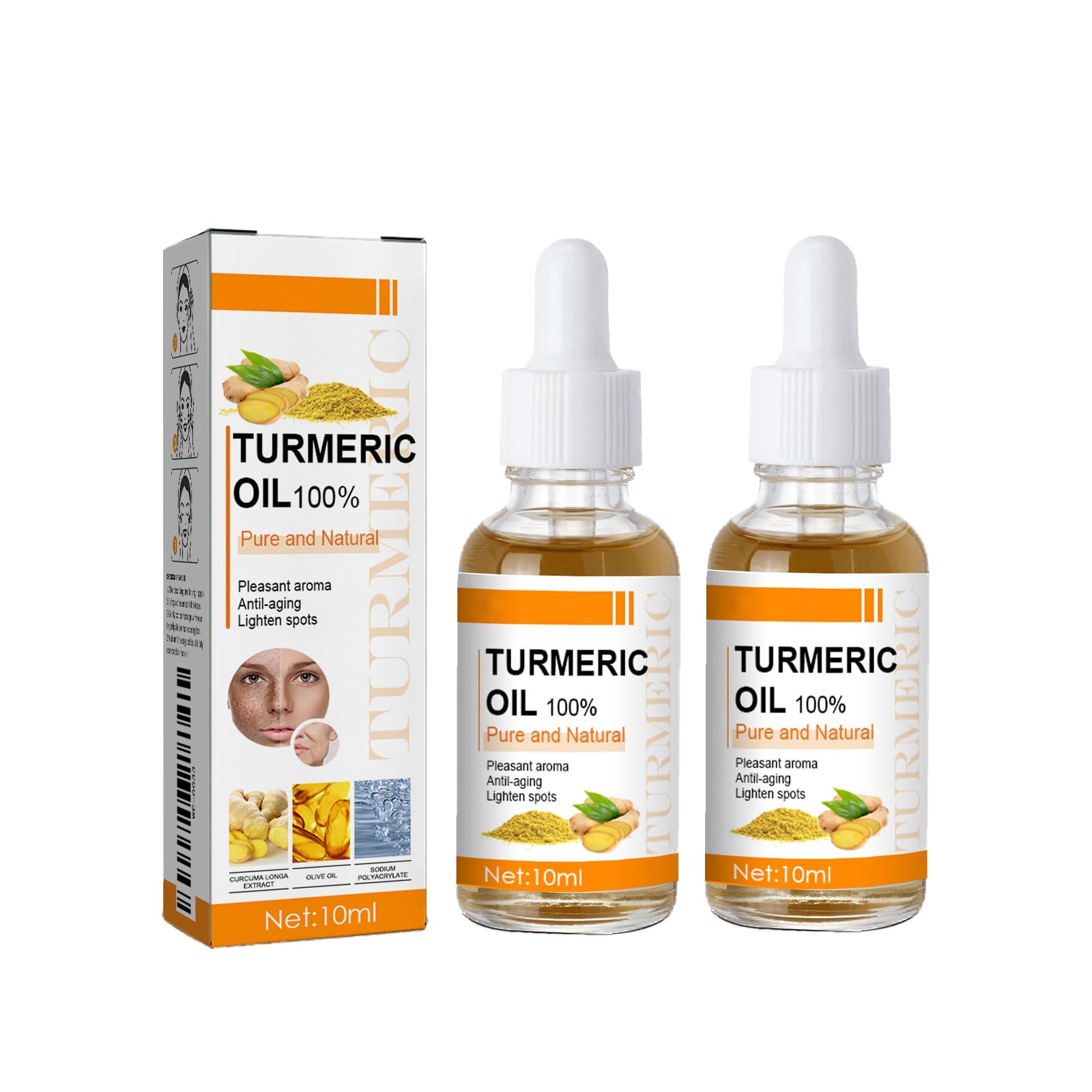 Turmeric Oil Facial Serum, 2Pcs Turmeric Dark Spot Correcting Serum