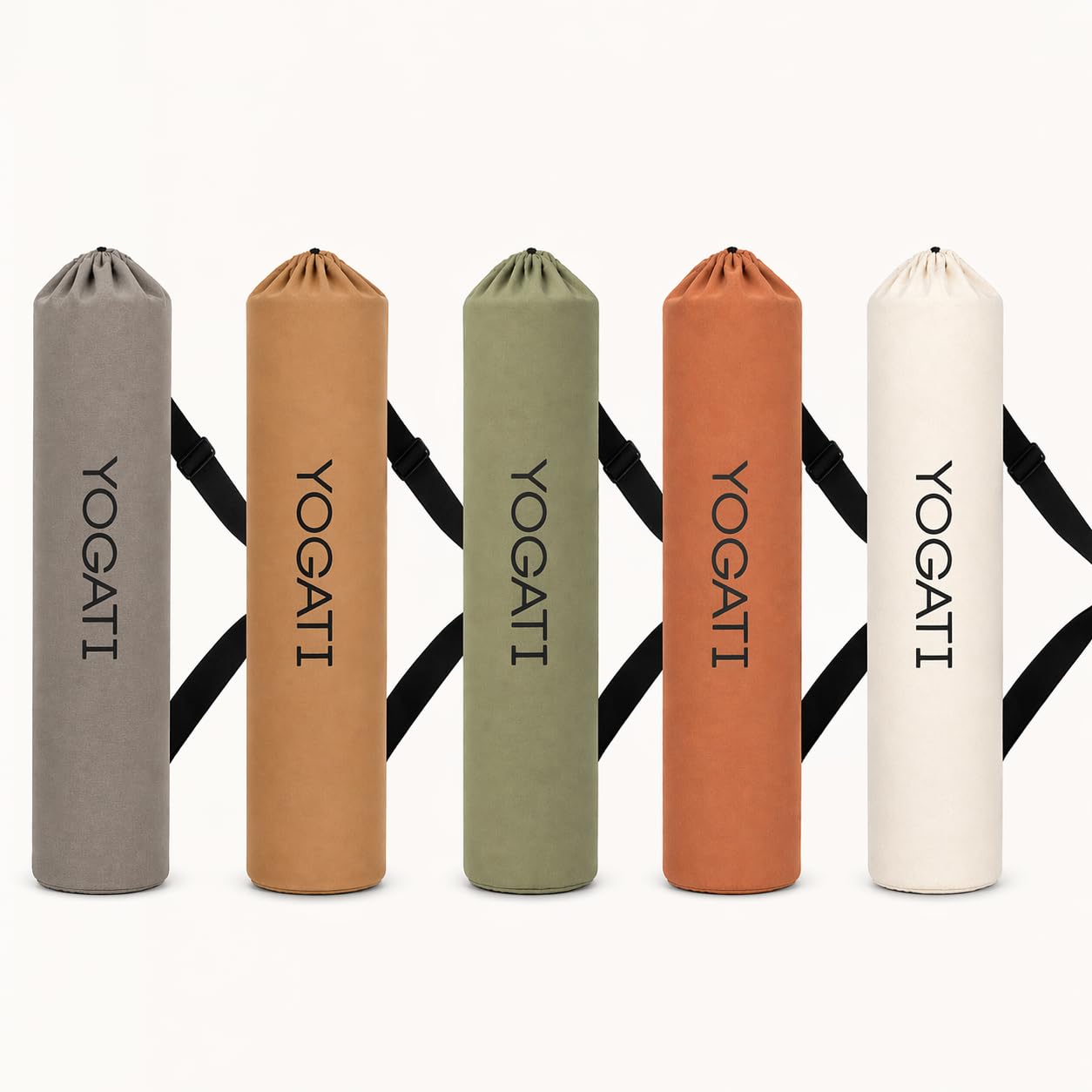 YOGATI® Torba na matę do jogi, duże torby na matę do jogi z syntetycznej bawełny, dla kobiet i mężczyzn, z regulowanym paskiem, idealne do pilatesu i maty do ćwiczeń, 19 x 80 cm, torba na matę do jogi
