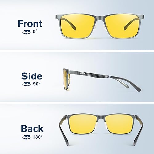 Miniatura 2 de BIRCEN Gafas de sol polarizadas para hombre, protección UV sombras clásicas para hombre, conducción, pesca, con marco de metal Al-Mg