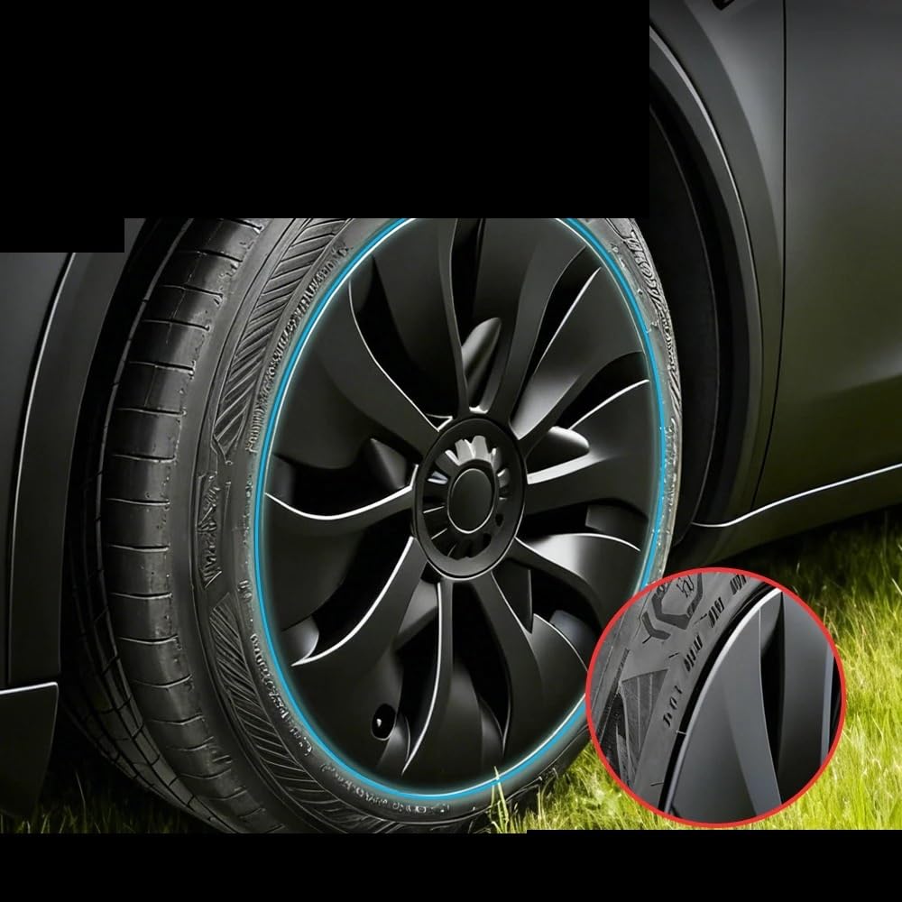 Lot de 4 enjoliveurs de Rechange en Forme de Fleur de Cerisier Compatible with Tesla Model Y Juniper 19" - Enjoliveurs de Roue Automobile 2025+