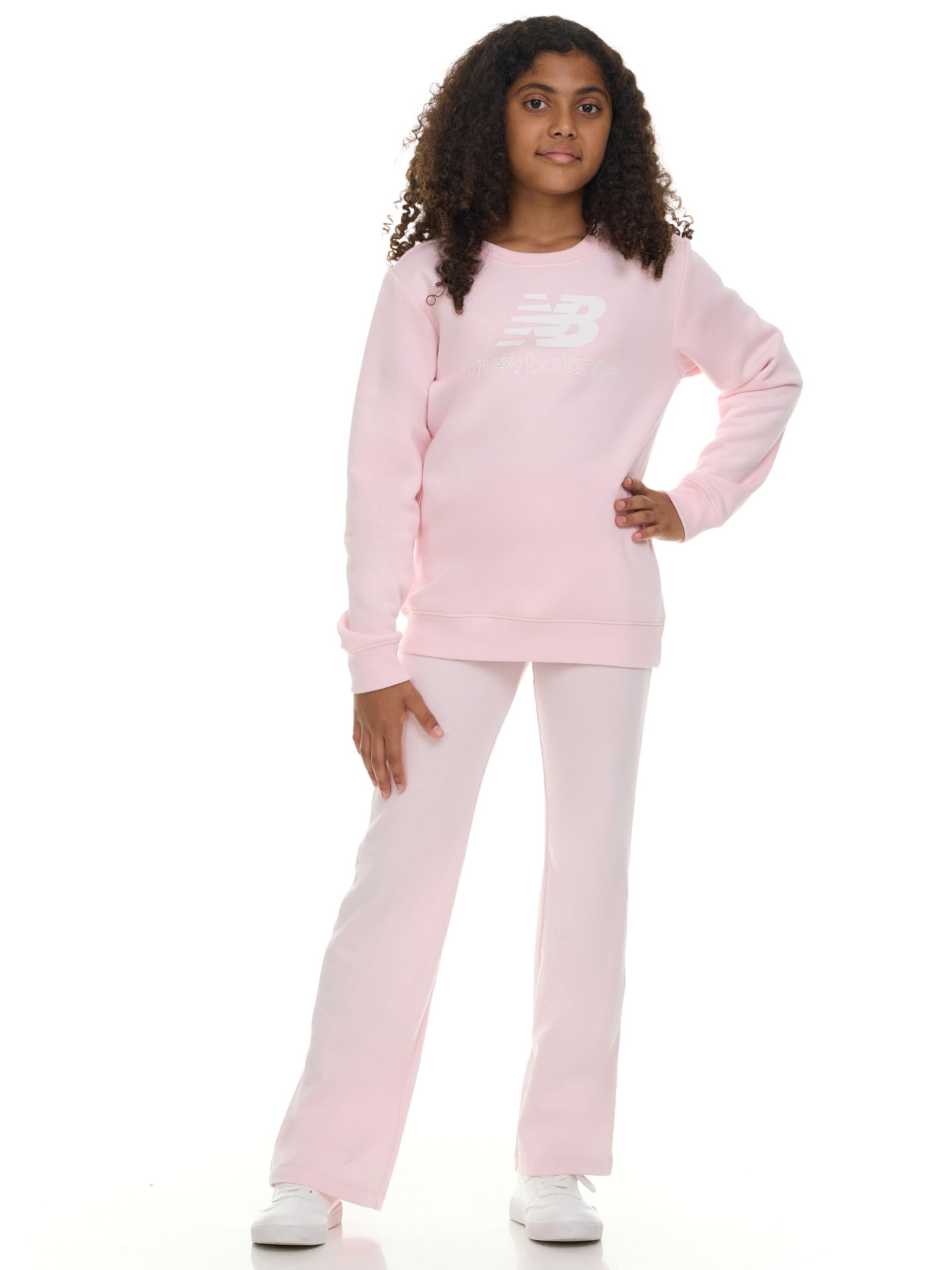 New Balance Girls Crewneck Sweatshirt & Flared Leggings Active Set